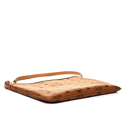 MCM Visetos Liz Shopper Tote Pouch Cognac 4 of 8