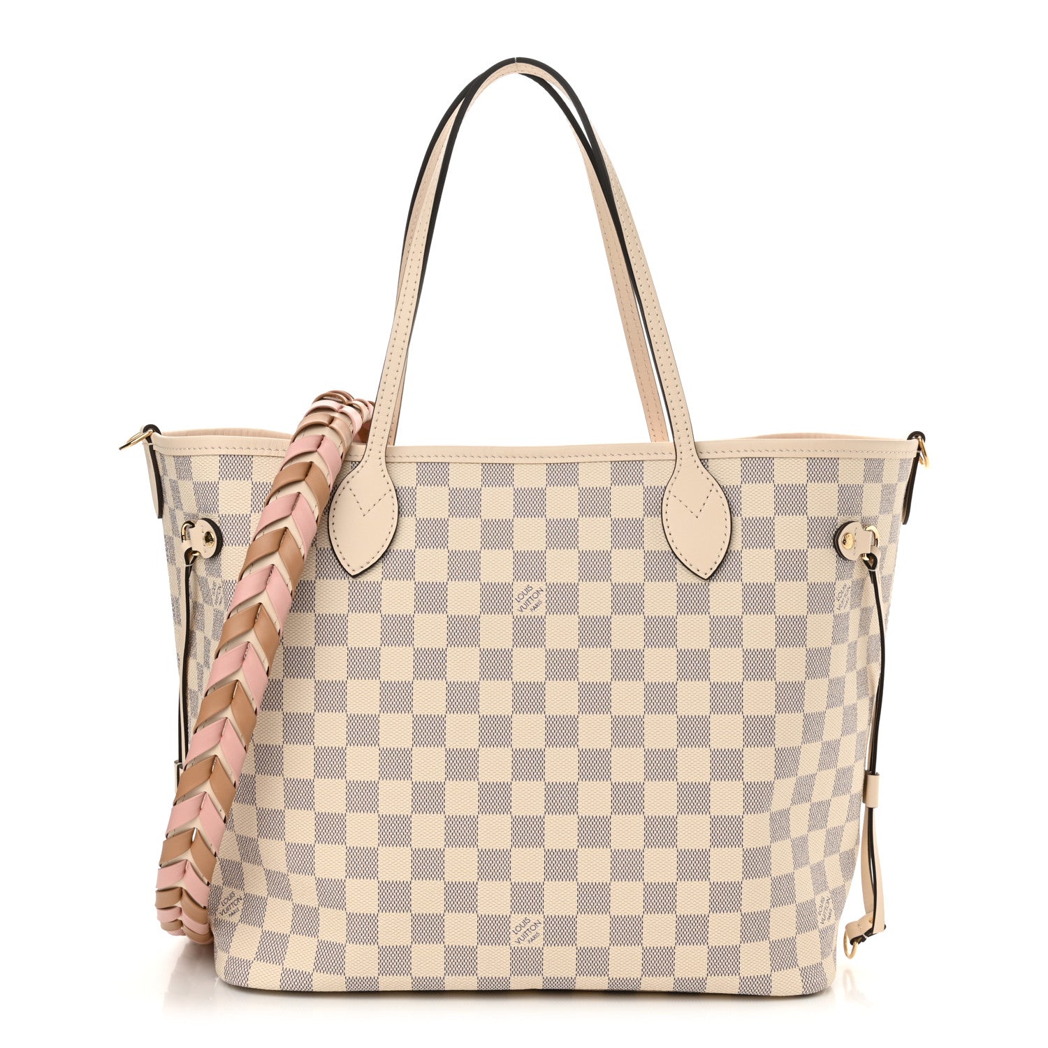 Louis Vuitton Damier Azur Braided Neverfull MM Pink 1 of 11