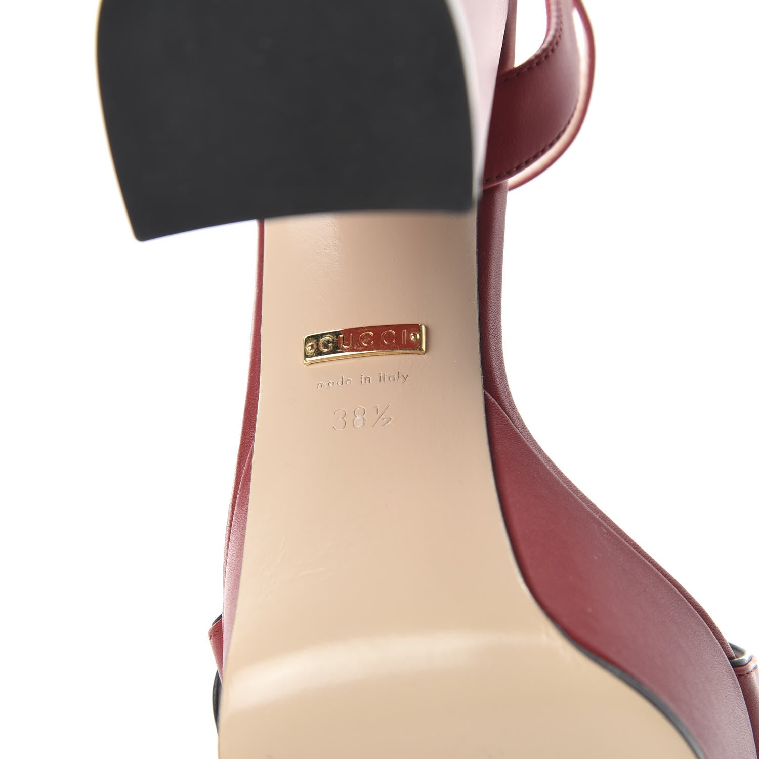 Gucci Calfskin GG Marmont Ankle Wrap 30/115mm Platform Sandals 38.5 Hibiscus Red 6 of 8