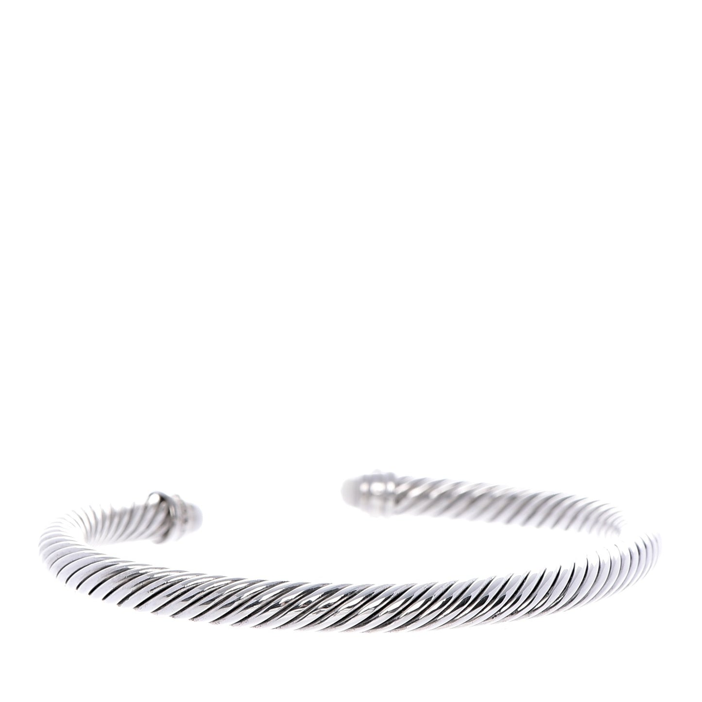 Sterling Silver Diamond White Agate 5mm Cable Classics Bracelet