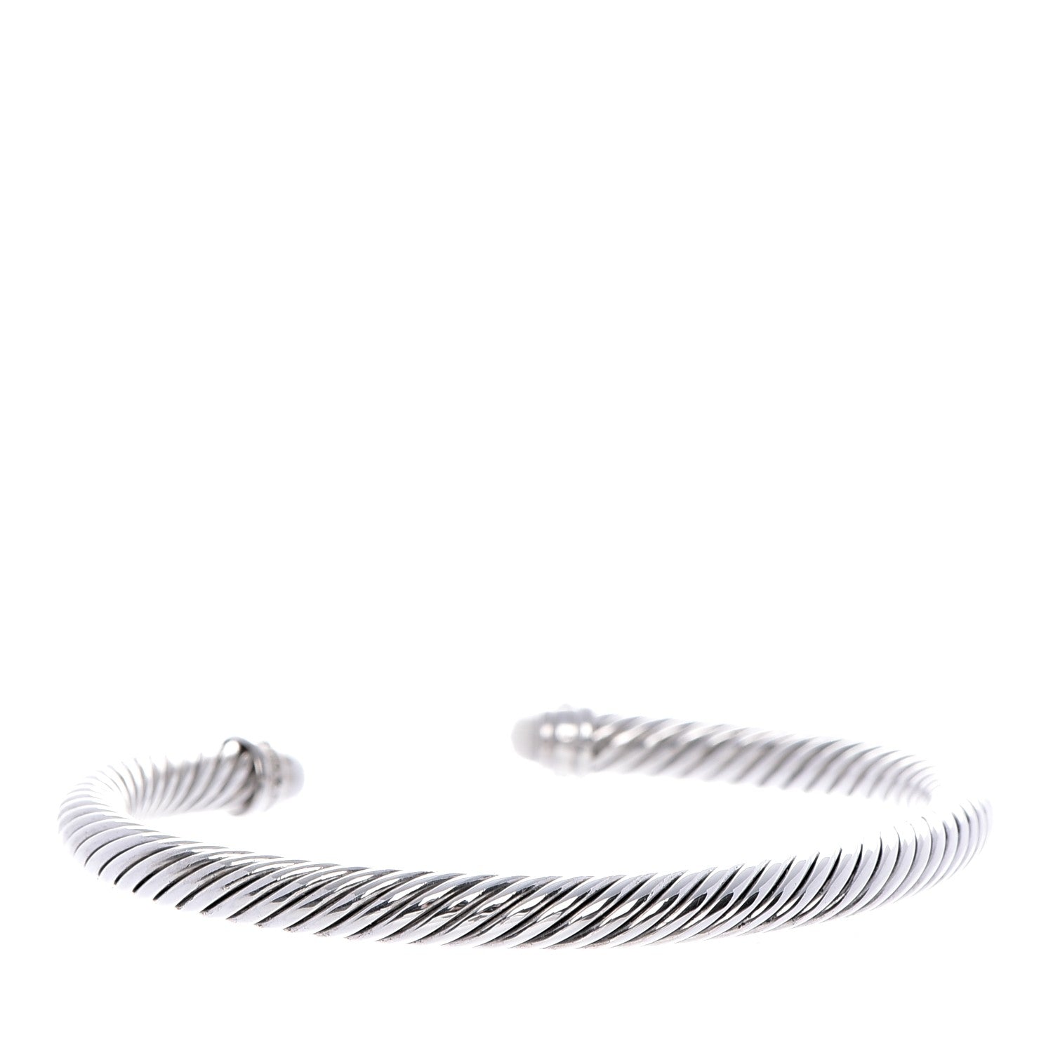 David Yurman Sterling Silver Diamond White Agate 5mm Cable Classics Bracelet 3 of 5