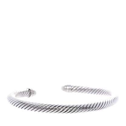 David Yurman Sterling Silver Diamond White Agate 5mm Cable Classics Bracelet 3 of 5