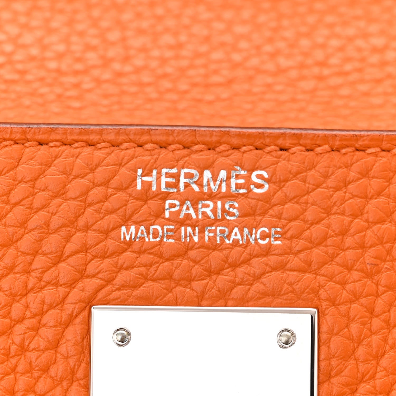 Hermes Taurillon Clemence Kelly Retourne 35 Orange 6 of 12