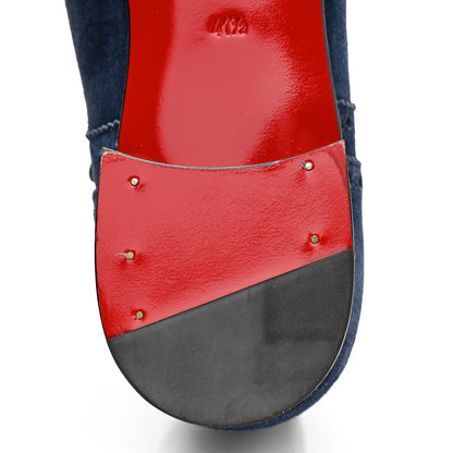 Christian Louboutin Veau Velours Mens So Charles Flat Oxfords 41.5 Navy 8 of 10