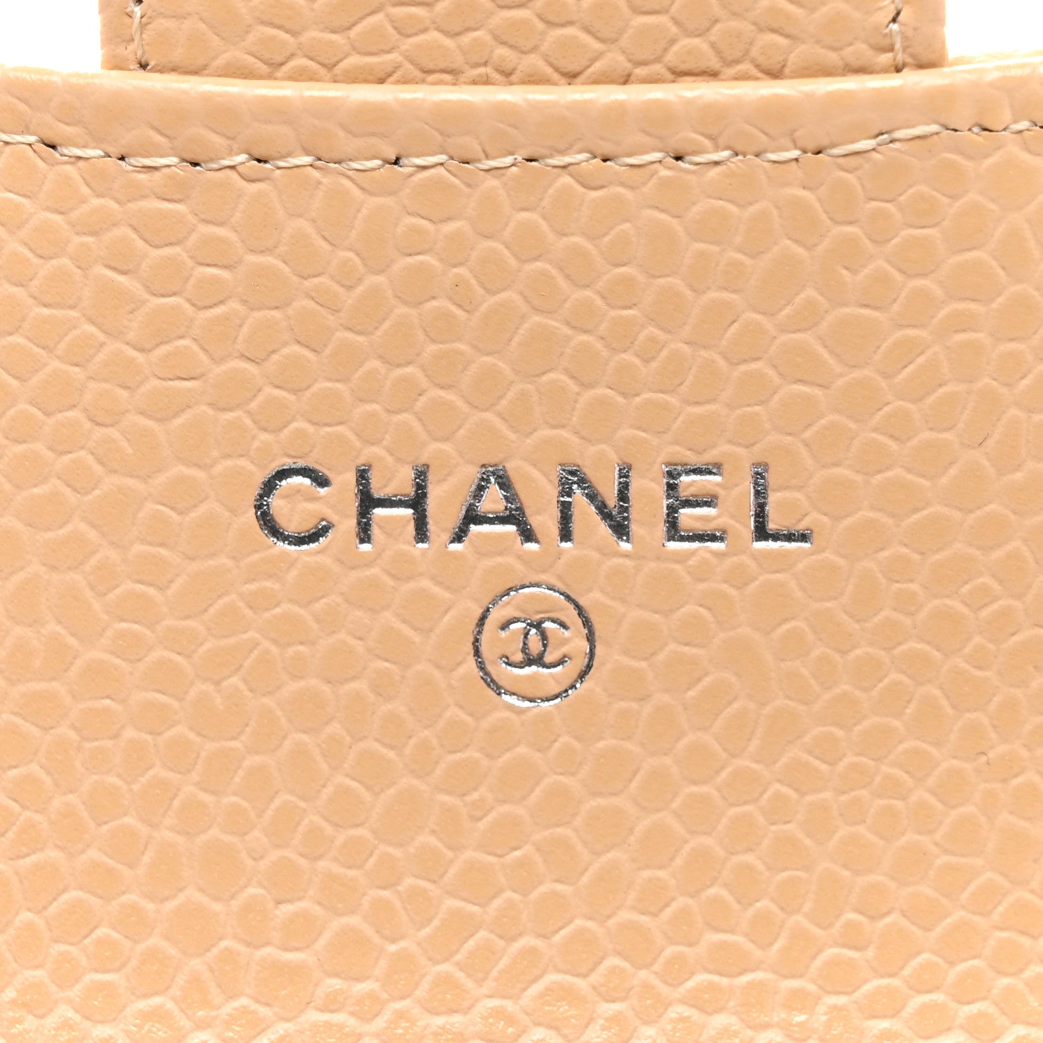 Chanel Caviar Quilted Flap Card Holder Wallet Beige 6 of 9