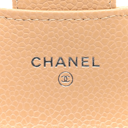 Chanel Caviar Quilted Flap Card Holder Wallet Beige 6 of 9