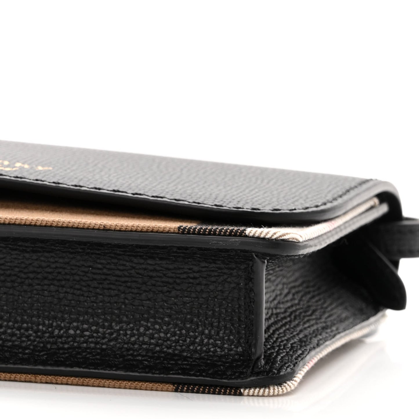 Derby Calfskin House Check Wallet On Chain Black
