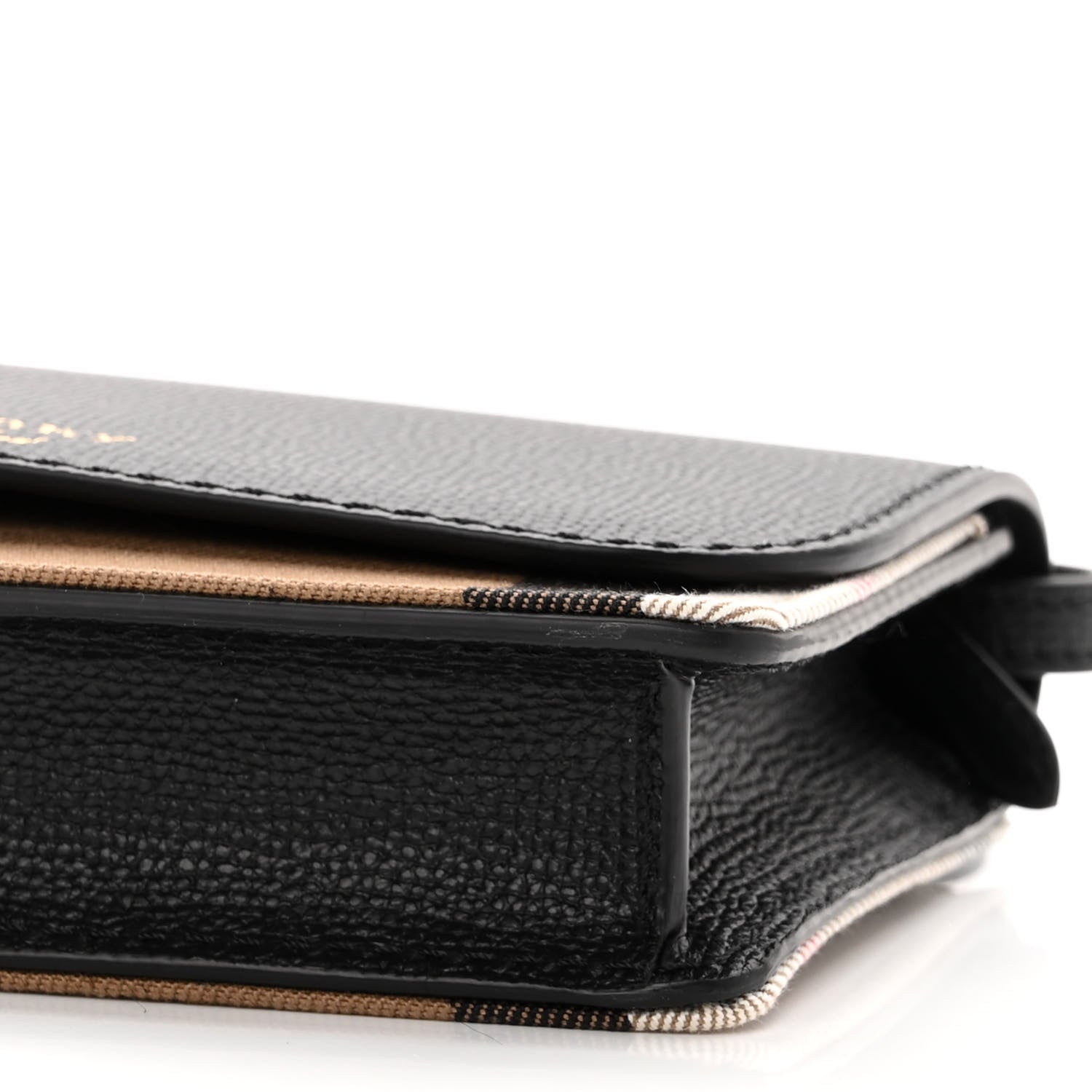 Burberry Derby Calfskin House Check Wallet On Chain Black 9 of 9