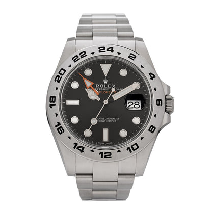 Rolex Stainless Steel 42mm Oyster Perpetual Date Explorer II Watch Black 216570 1 of 5