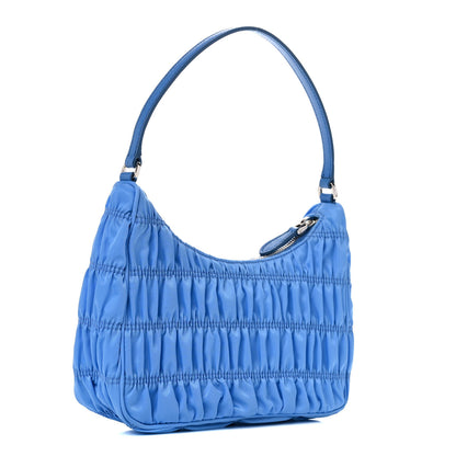 Prada Tessuto Nylon Gaufre Shoulder Bag Light Blue 3 of 8