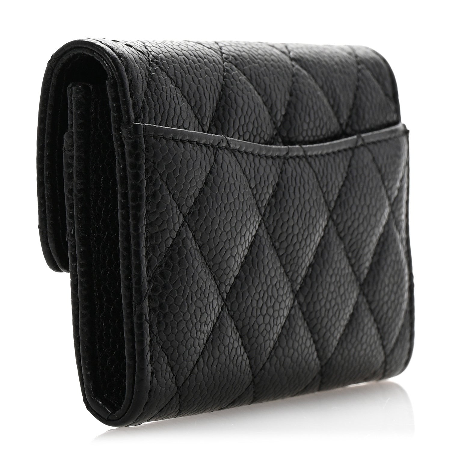 Chanel Caviar Quilted Flap Card Holder Wallet Black 3 of 10