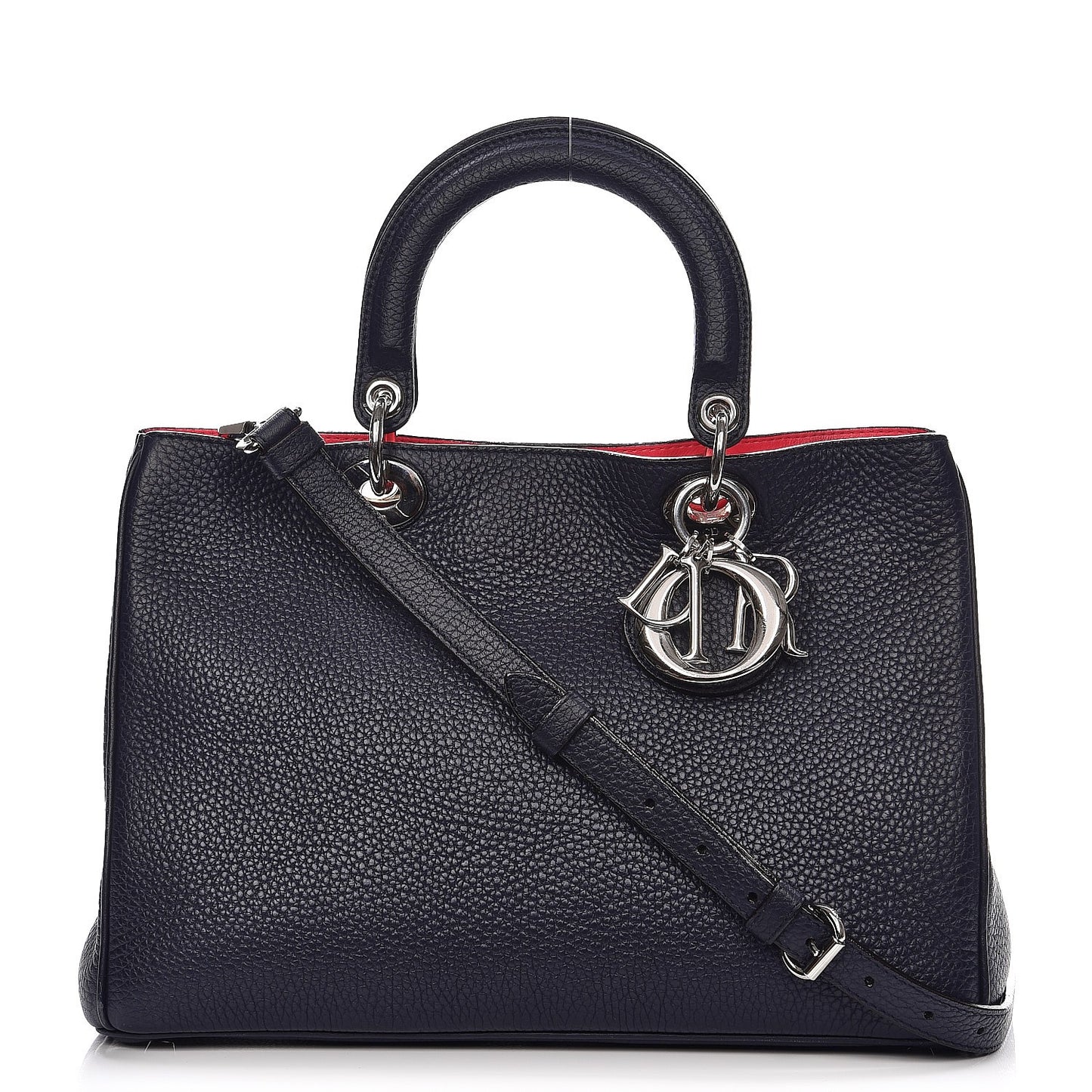 Bullcalf Medium Diorissimo Tote Navy Fuchsia