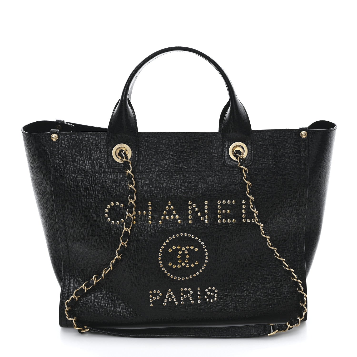 Chanel Caviar Small Studded Deauville Tote Black 1 of 11