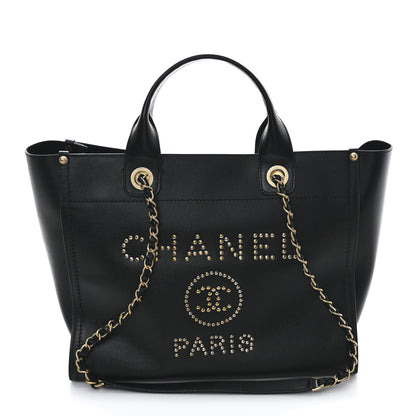 Chanel Caviar Small Studded Deauville Tote Black 1 of 11
