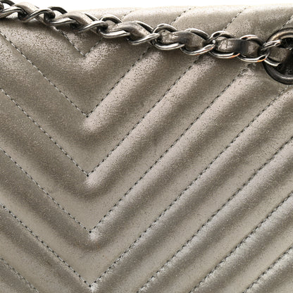 Chanel Iridescent Calfskin Chevron Quilted Large Urban Spirit Backpack Silver 23 of 24