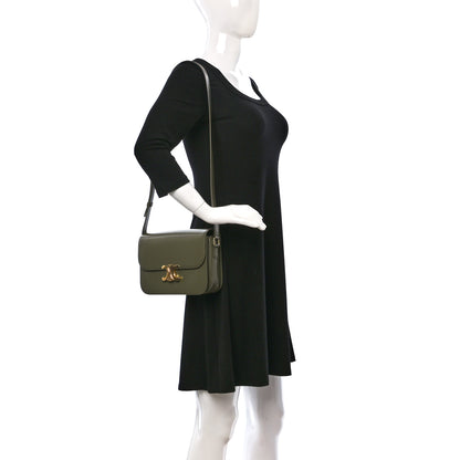 Celine Shiny Calfskin Medium Triomphe Soft Khaki 2 of 9