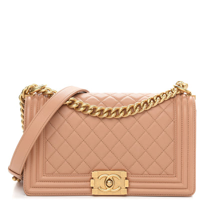 Chanel Calfskin Quilted Medium Boy Flap Light Brown 1 of 11