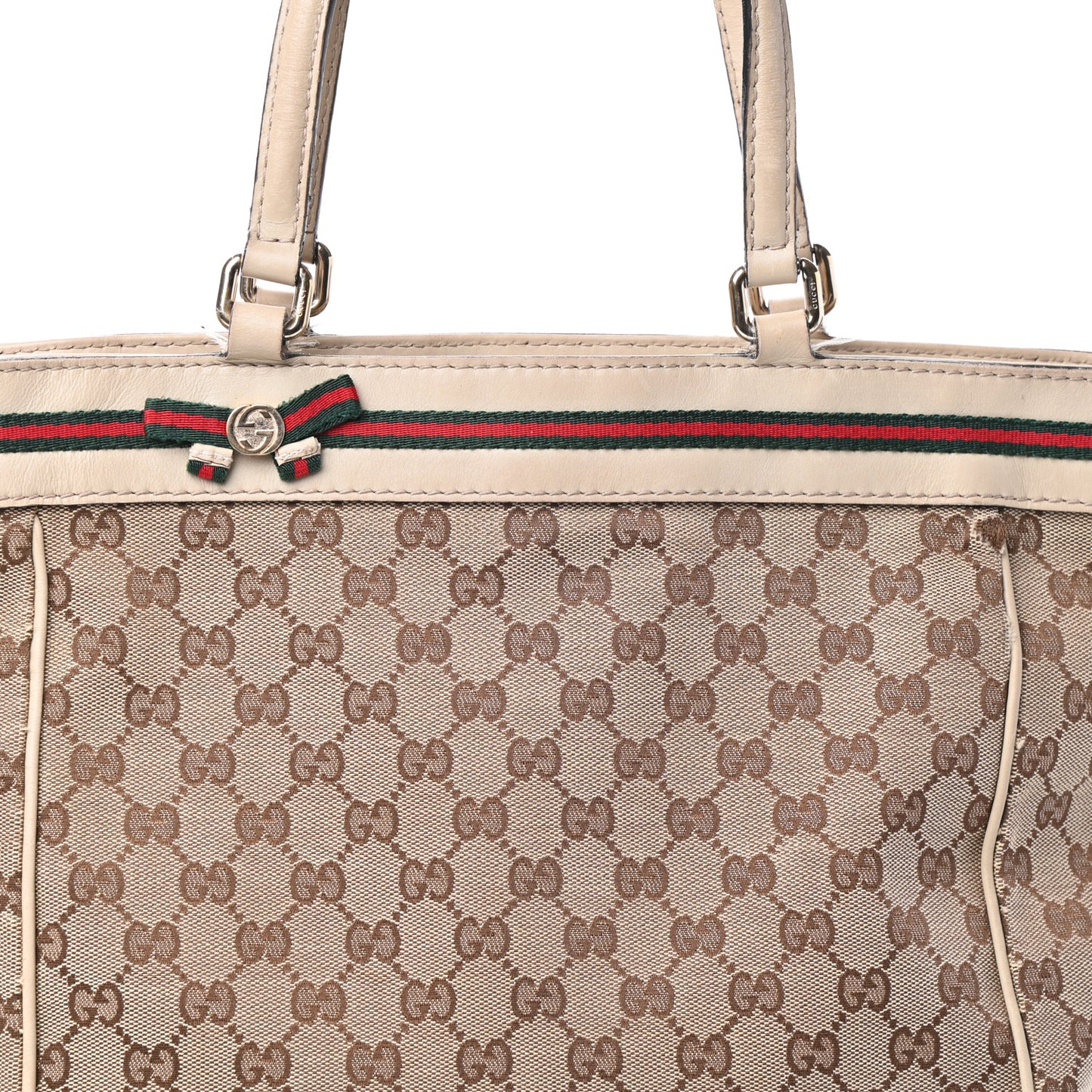 Monogram Web Medium Mayfair Tote Off White