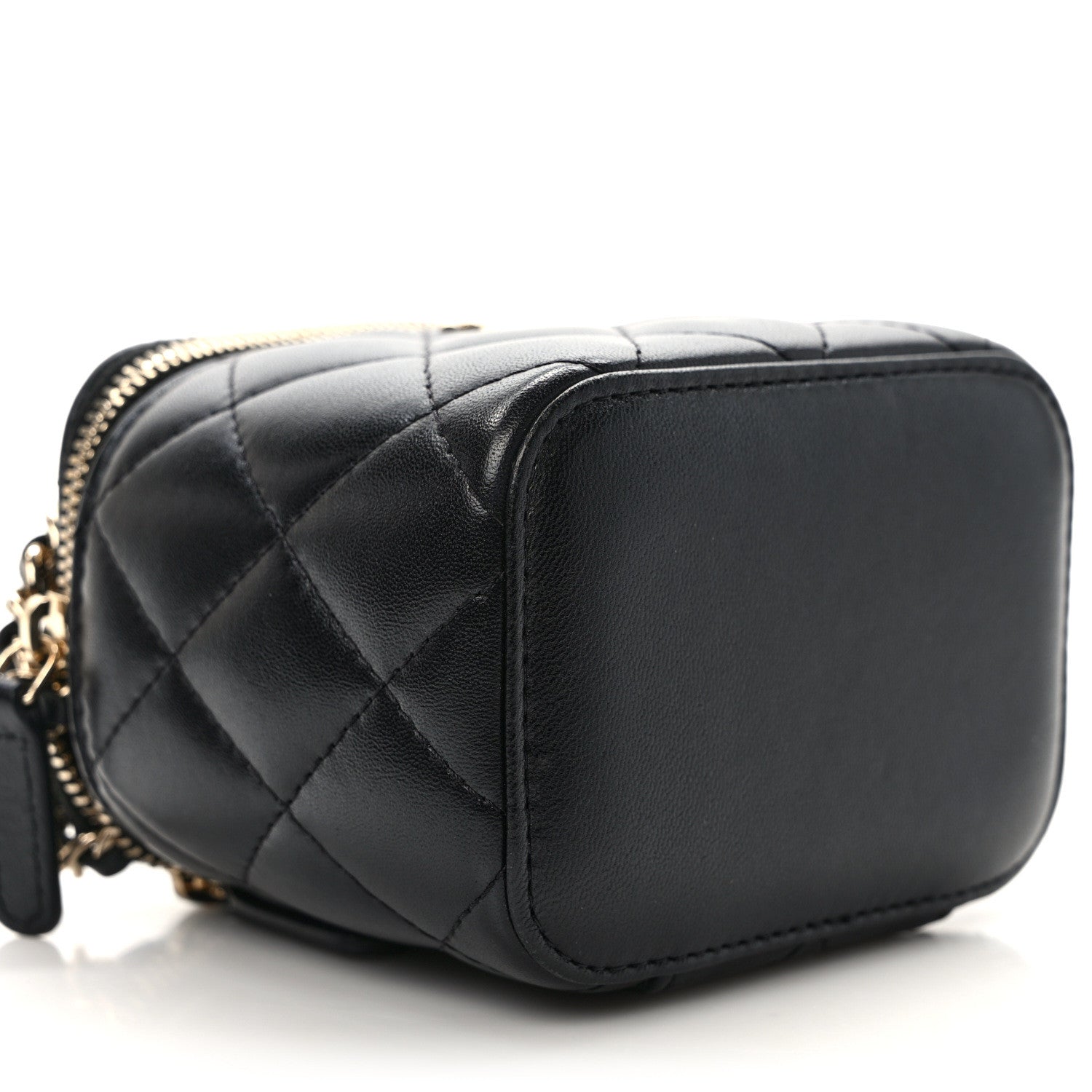 Chanel Lambskin Quilted Top Handle Mini Vanity Case With Chain Black 8 of 9