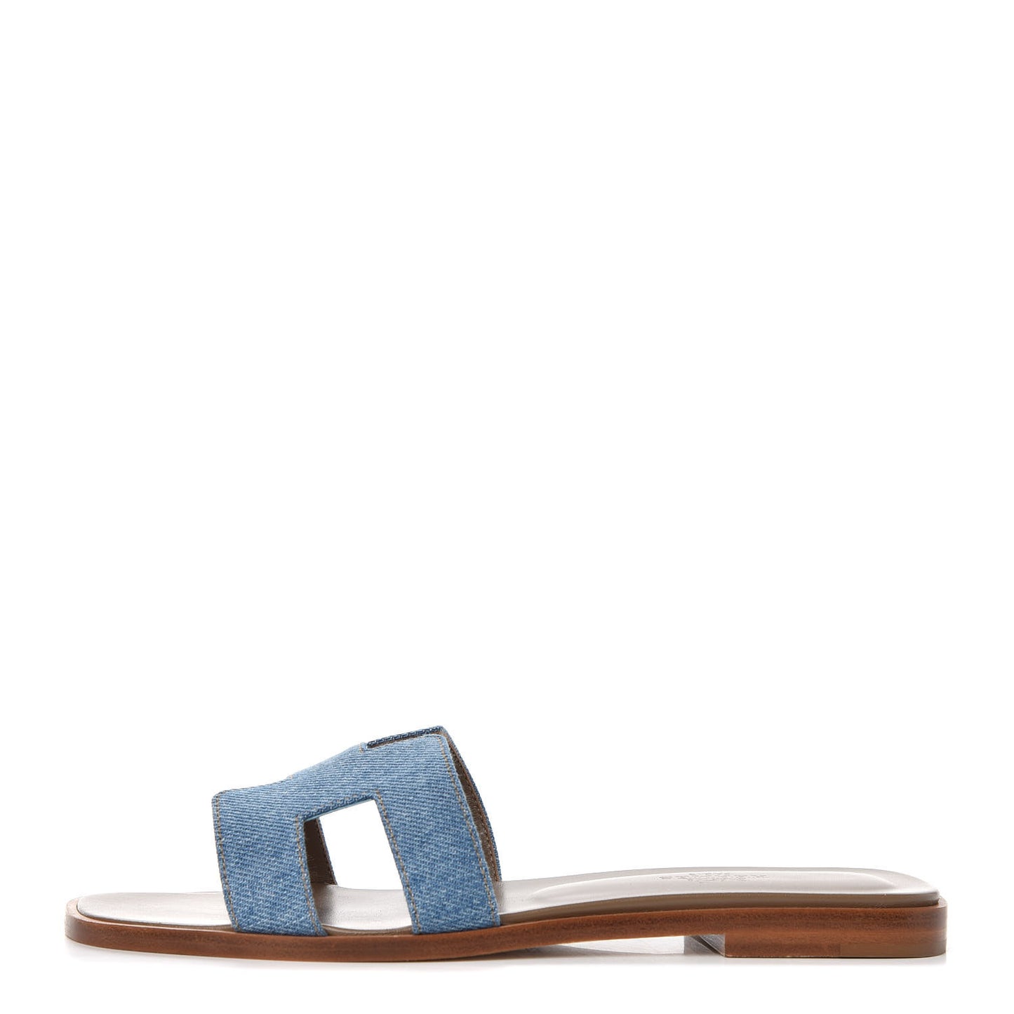 Denim Canvas Oran Sandals 36 Bleu Clair