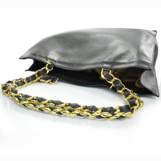 Lambskin Jumbo Shoulder Bag Black