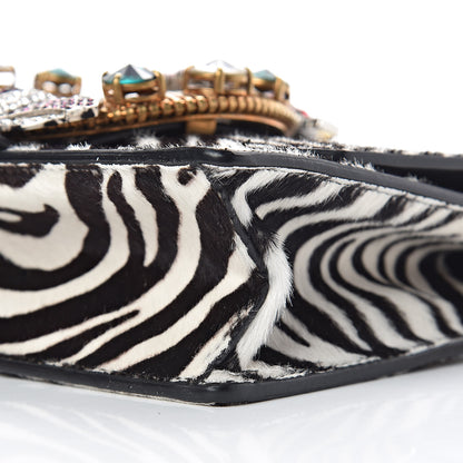 Miu Miu Cavallino Pony Hair Crystal Embellished Shoulder Bag White Black 12 of 12