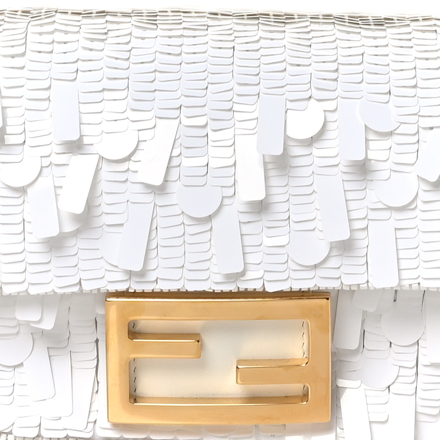 Fendi Sequin Paillettes Vitello Grace Sex and the City Mini Baguette White 8 of 10