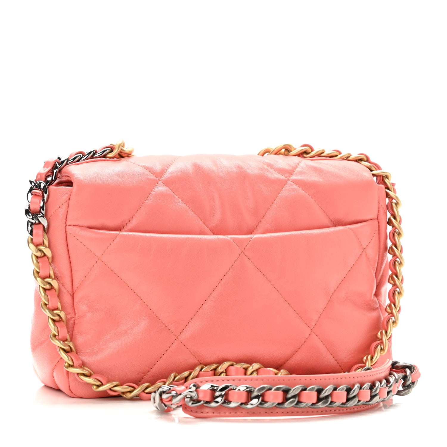 Chanel Goatskin Quilted Medium Chanel 19 Flap Pink 3 of 10
