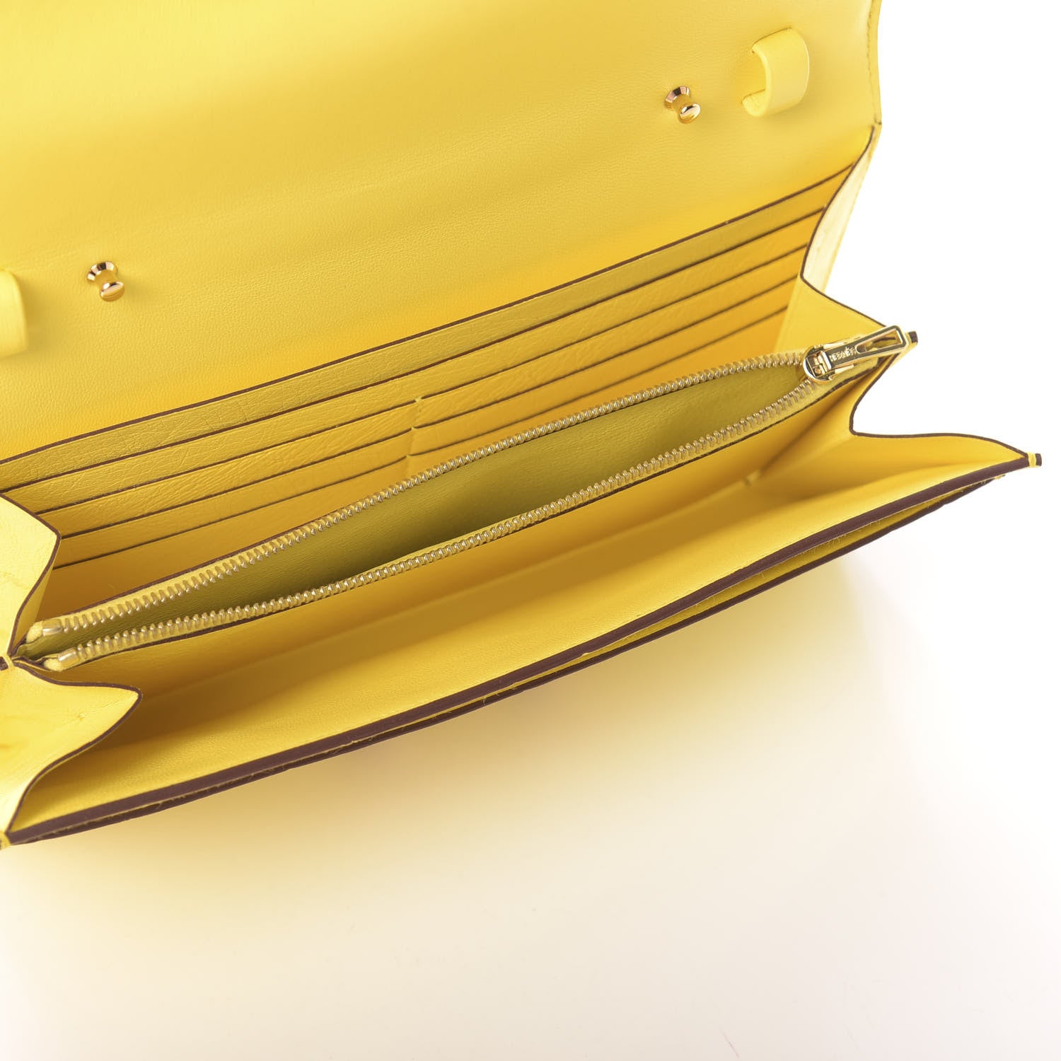 Hermes Ostrich Constance Long Wallet To Go Jaune Citron 6 of 12