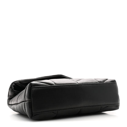 Saint Laurent Lambskin Monogram Loulou Puffer Pouch Clutch Black 5 of 11