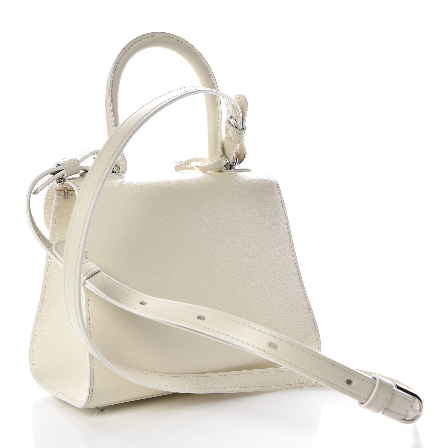 Delvaux Calfskin Mini Brillant Satchel Ivory 3 of 13