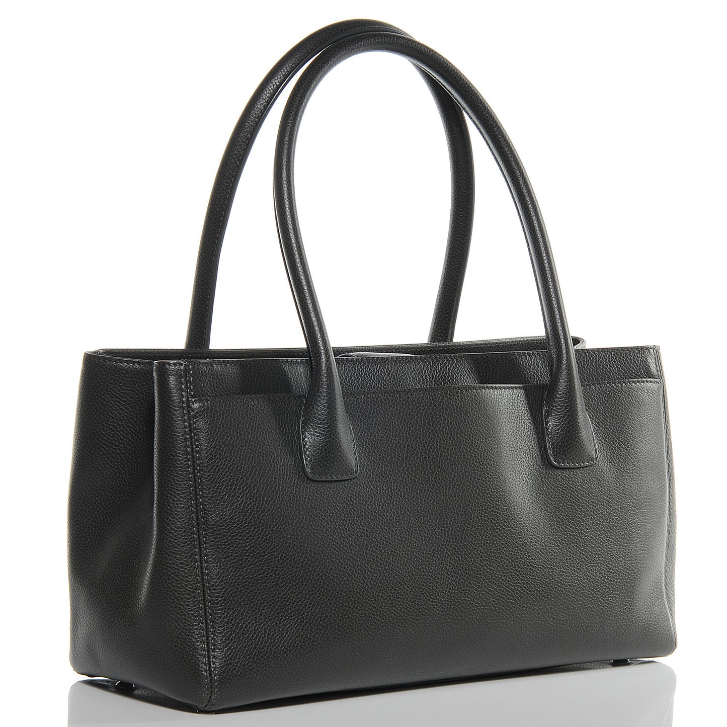 Calfskin Small Cerf Shopper Tote Dark Grey