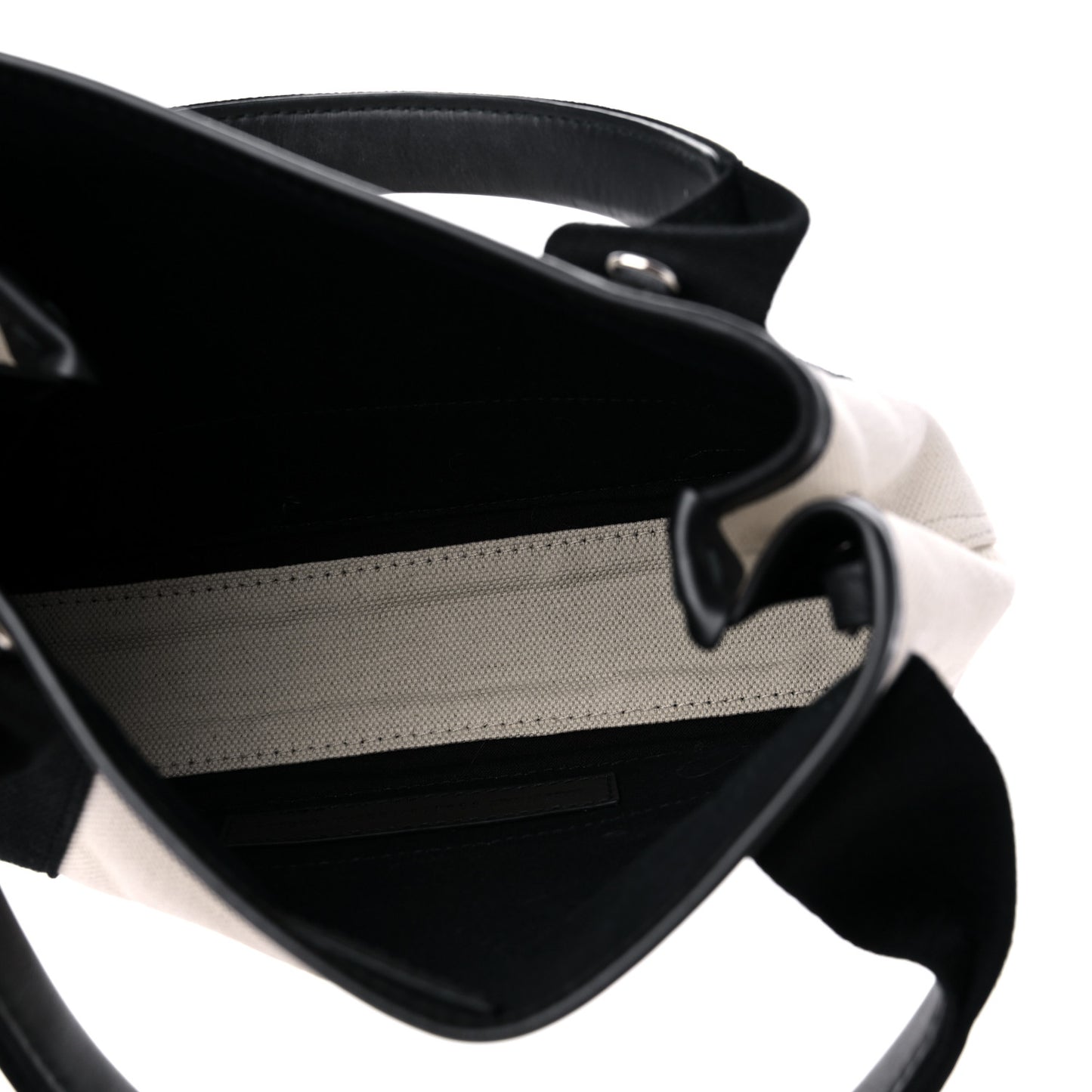 Cotton Canvas Calfskin Navy Cabas XS Natural Black