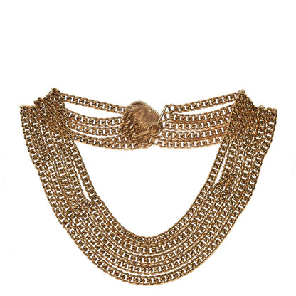 Chanel Multi Strand Chain Short Necklace Gold 1 of 5