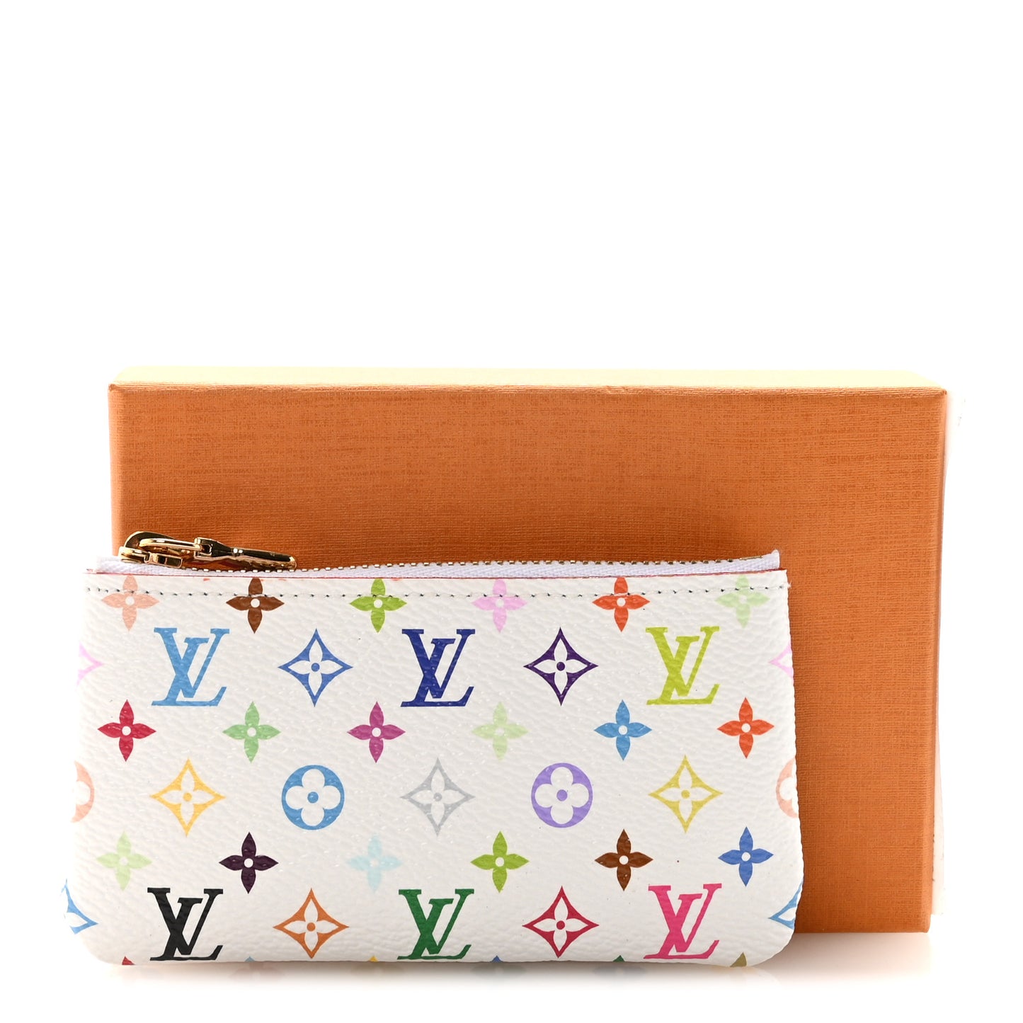 LV X TM Monogram Multicolor Key Pouch White
