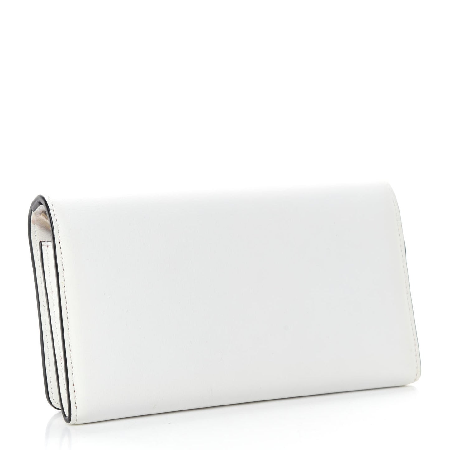 Calfskin Spikes Boudoir Wristlet White