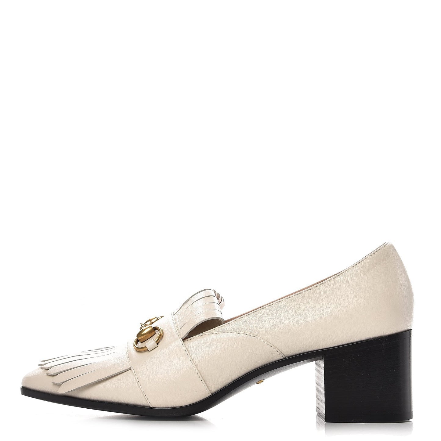 Malaga Kid Polly Kiltie Fringe 55mm Loafer Pumps 41 Mystic White