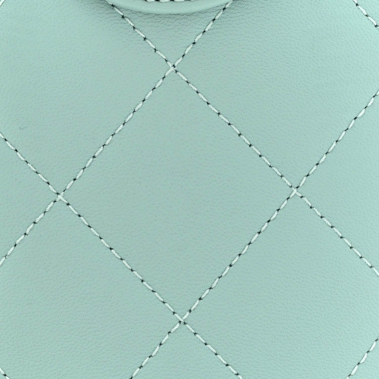 Chanel Lambskin Resin Elegant Chain Vanity Case Light Blue 8 of 13