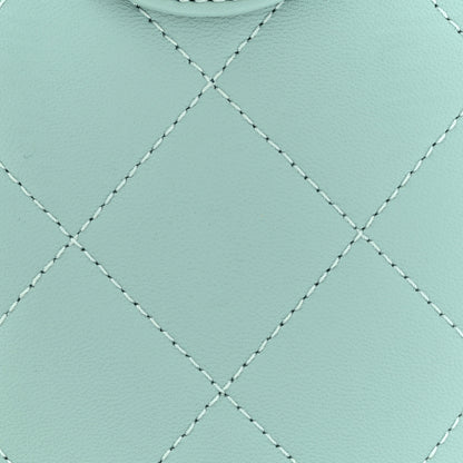 Chanel Lambskin Resin Elegant Chain Vanity Case Light Blue 8 of 13