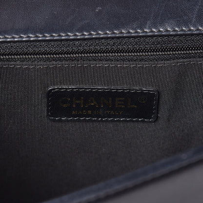 Chanel Lambskin Quilted New Medium Boy Flap Dark Navy Blue 6 of 9