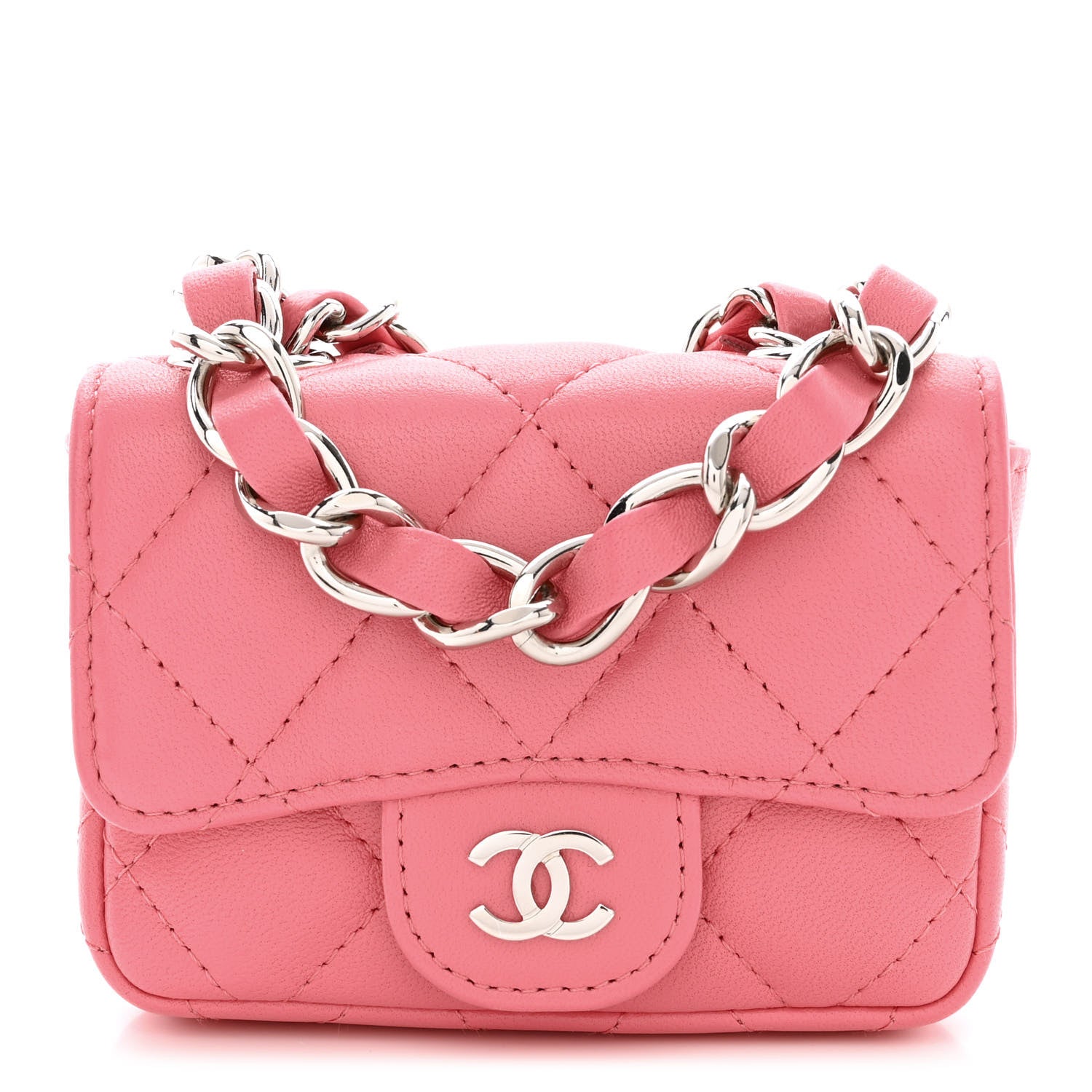 Chanel Lambskin Quilted Mini Chain Belt Bag Pink 1 of 12
