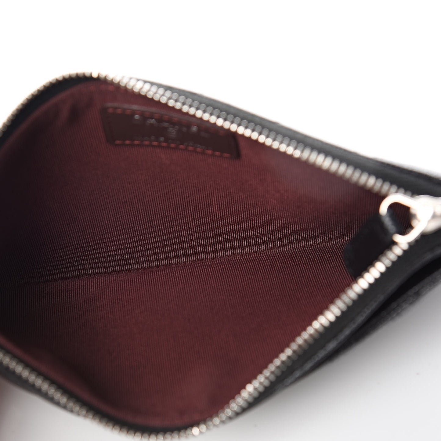 Caviar Chevron Quilted Zip Pouch Black