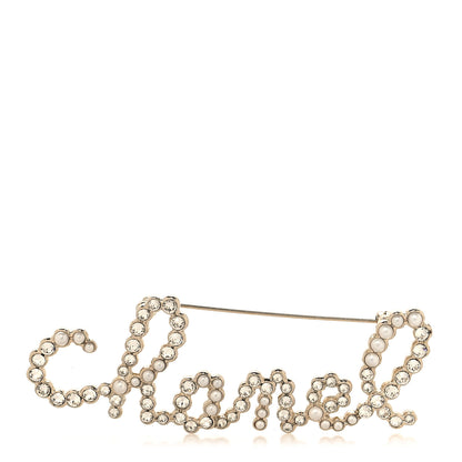 Chanel Metal Glass Swirling Pearls Brooch Pin Gold Gold 1 of 4