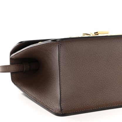 Gucci Calfskin Embroidered Medium Sylvie Top Handle Bag New Acero Multicolor 8 of 9