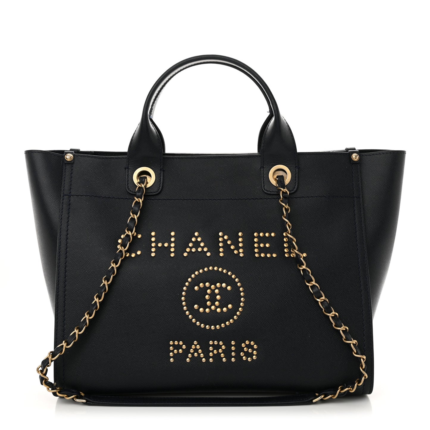 Caviar Small Studded Deauville Tote Navy