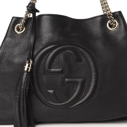 Gucci Pebbled Calfskin Medium Soho Chain Shoulder Bag Black 13 of 13