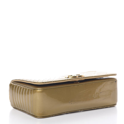 Chanel Iridescent Patent Quilted Small Coco Boy Flap Gold 4 of 17