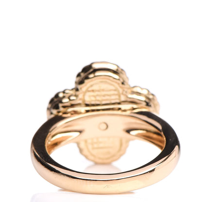 Van Cleef & Arpels 18K Yellow Gold Diamond Vintage Alhambra Ring 44 2.75 4 of 5