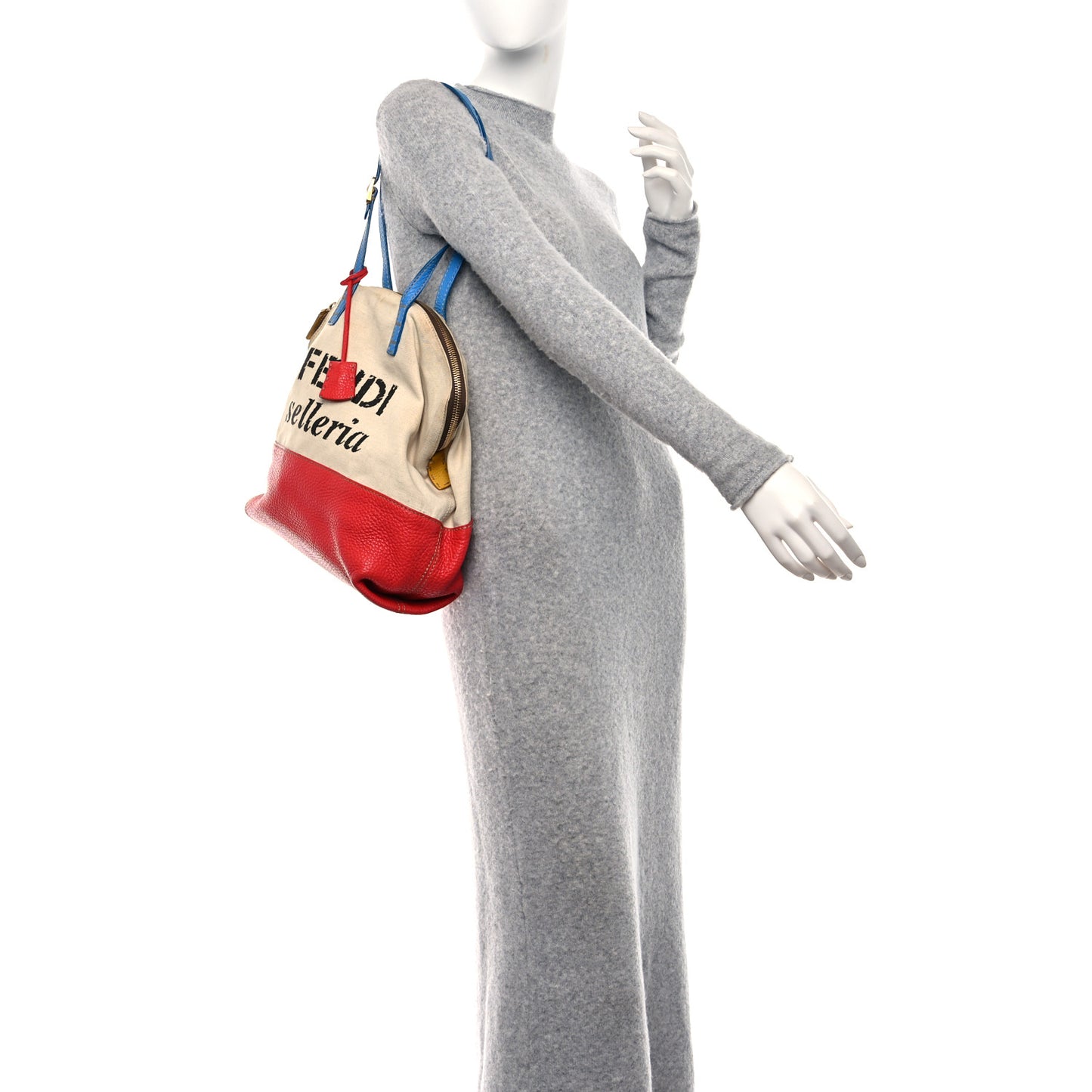Canvas Cuoio Romano Selleria 2Bag Rosso Bluette