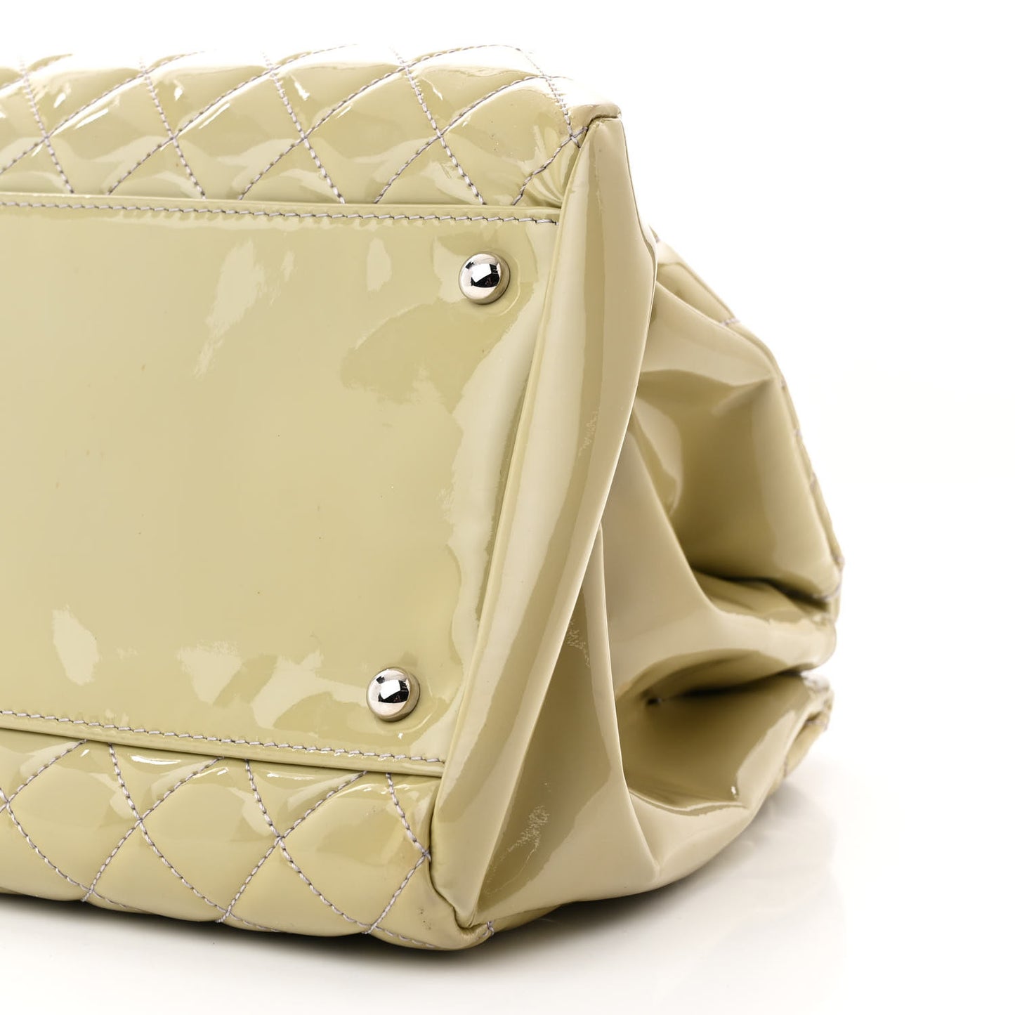 Patent Quilted Large Just Mademoiselle Bowling Bag Light Green